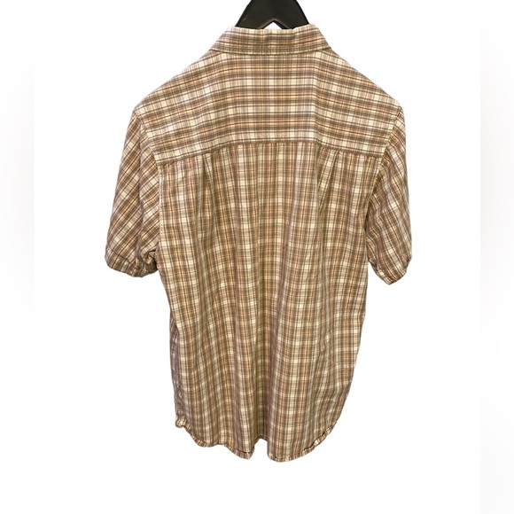 The North Face Brown Plaid Button Down Short Sleeve Shirt, Mens Size L - Picture 5 of 5